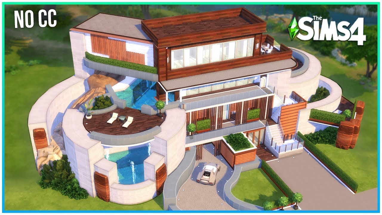 Curved Luxury Mansion [No CC] - Sims 4 Speed Build | Kate Emerald