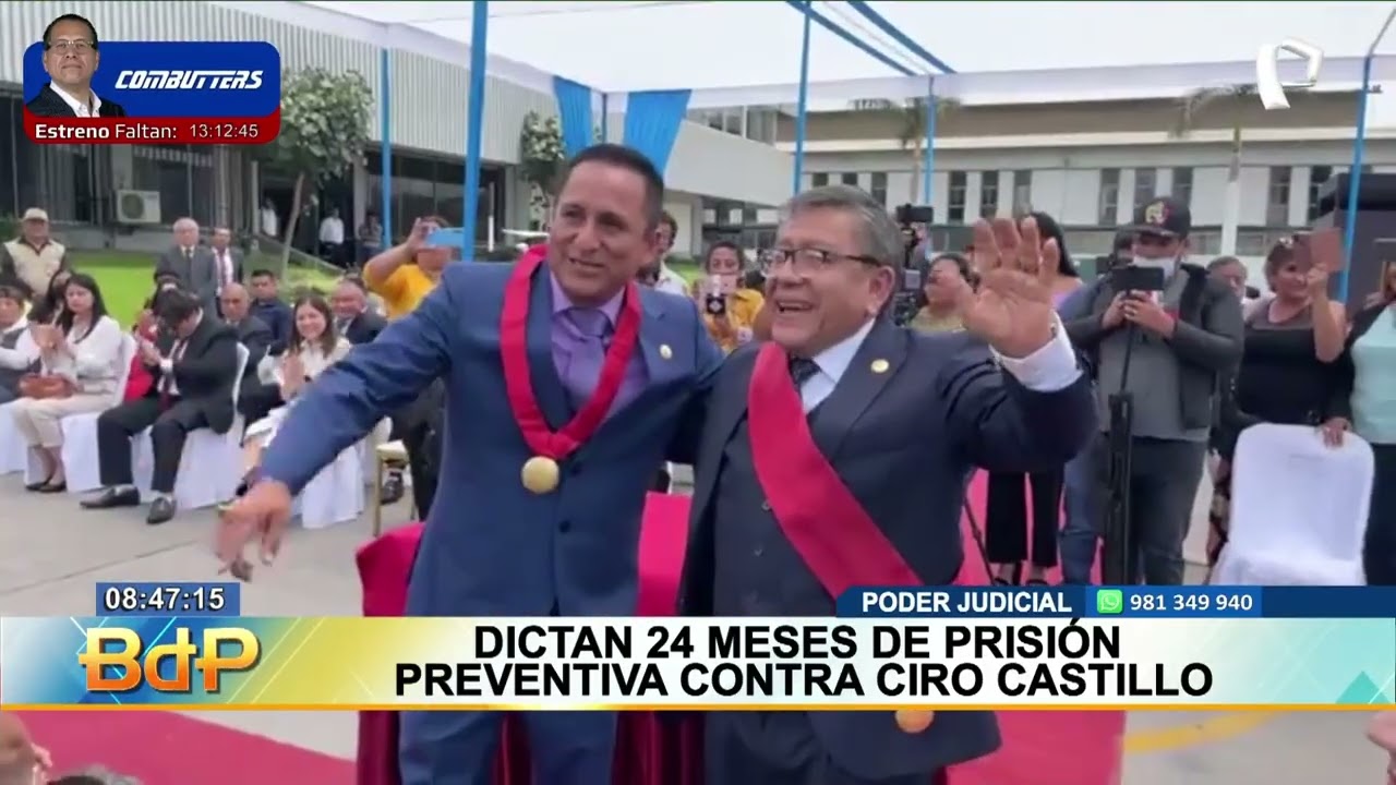 Dictan 24 meses de prisión preventiva contra exgobernador del Callao Ciro Castillo Rojo