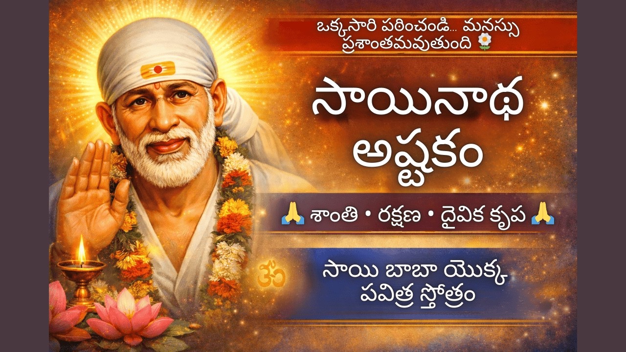 సాయినాథ అష్టకం | శాంతి, రక్షణ మరియు దైవిక కృప కోసం సాయి బాబా యొక్క పవిత్ర స్తోత్రం