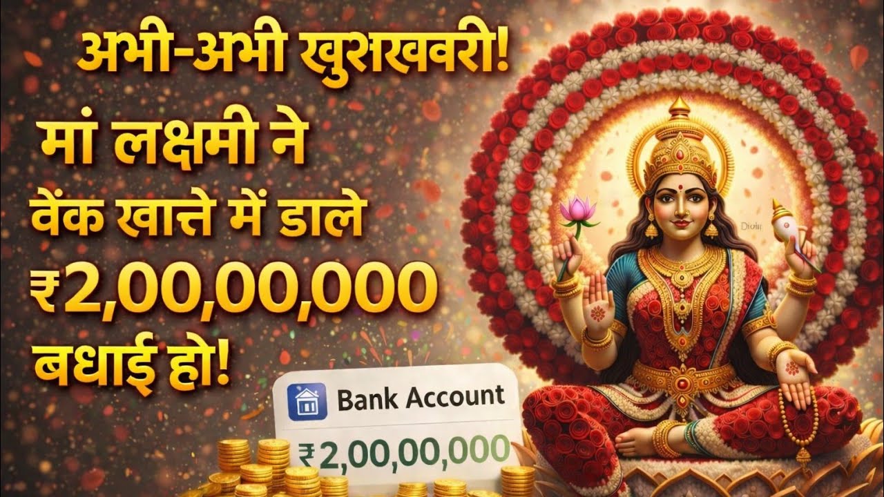 बधाई हो! अभी–अभी मां लक्ष्मी ने तुम्हारे बैंक खाता में 2 करोड़ रुपए डाले..🌺maa Laxmi ka sandesh 🌺