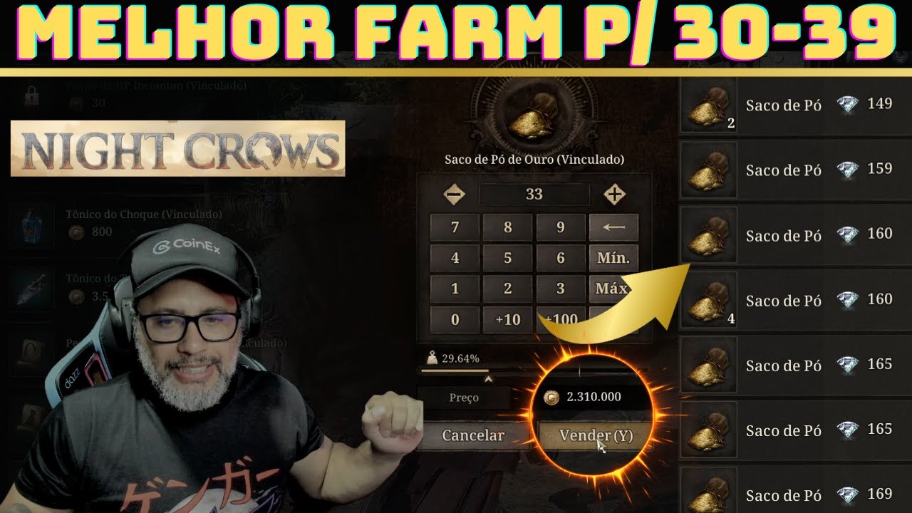 NIGHT CROWS - MELHOR LUGAR PARA FARMAR LVL 30-40 E BOLSA DE OURO VALE DIAMANTE !