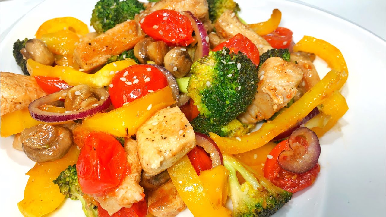 Rețetă de m&acirc;ncare delicioasă și sănătoasă! Salată cu broccoli și piept de pui! Olesea Slavinski