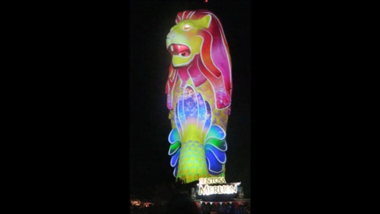 Sentosa Merlion Magic Lights Show(SG50 Celebration)