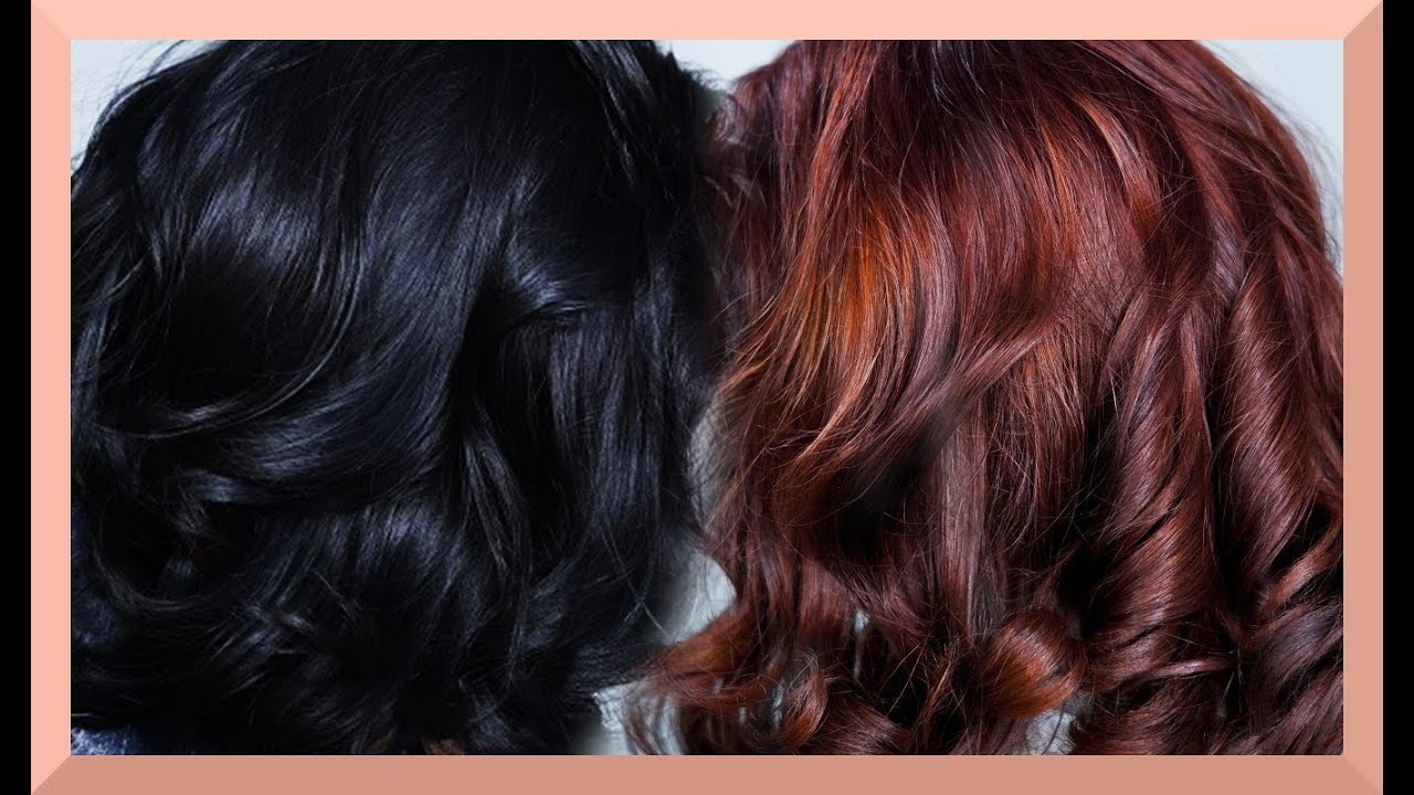OLAPLEX I FMA ZUM FRISEUR I SCHWARZ ZU ROT FÄRBEN I vorher - nachher