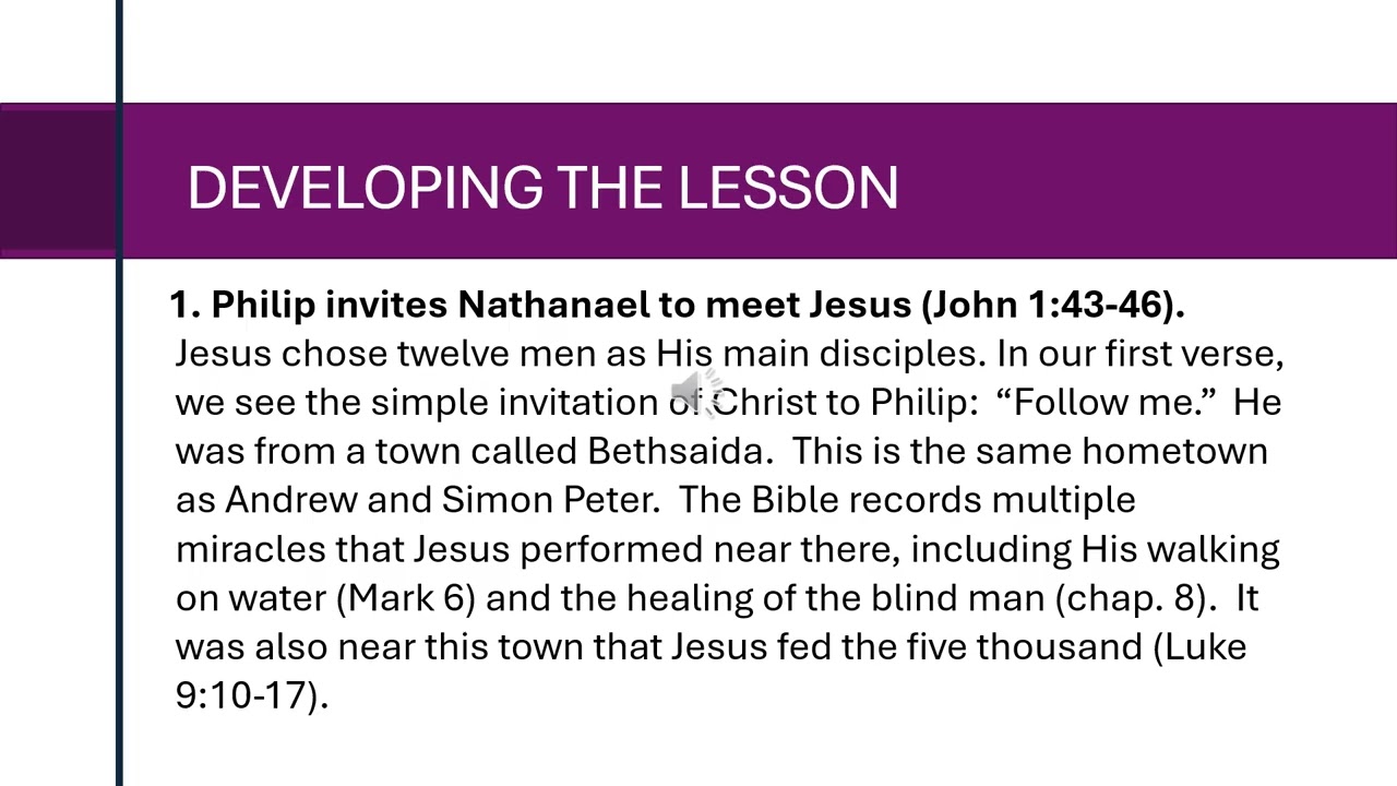 God Sees Nathanael. October 19, 2025.  UGP Bible Expositor and Illuminator. -Sunday School Teachers