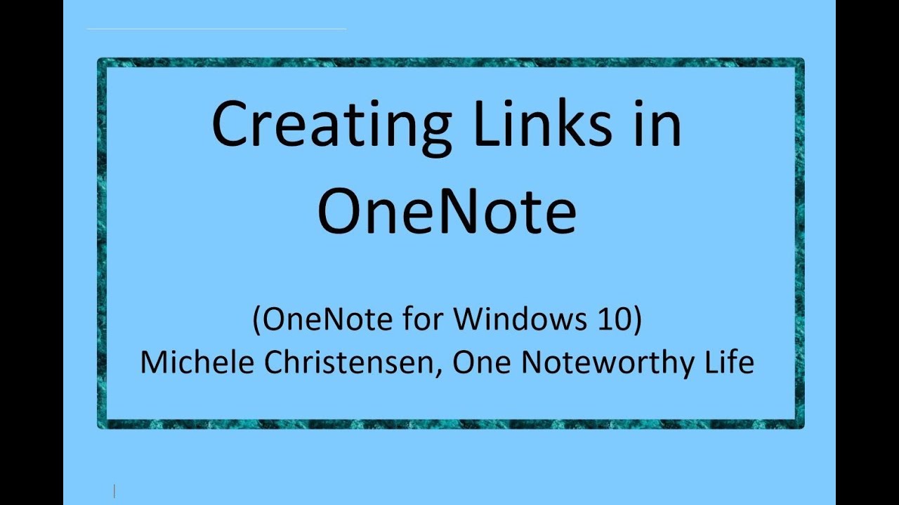 Creating Links in OneNote