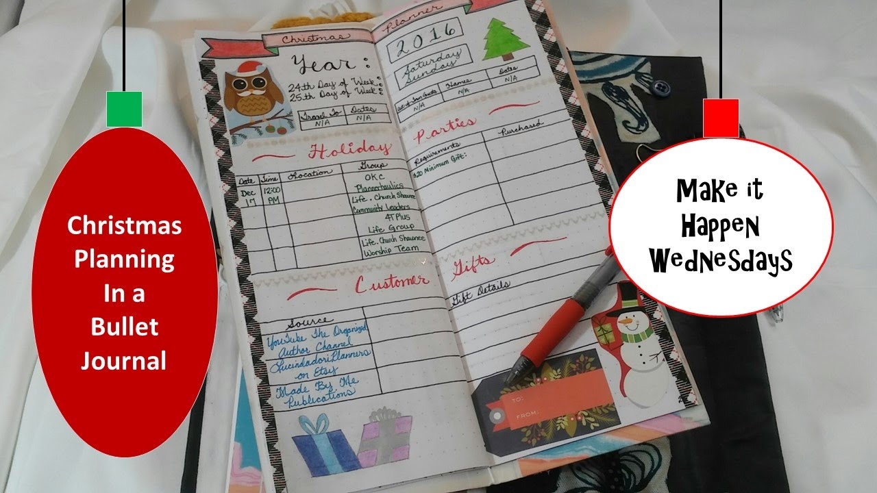 Christmas Planning in a Bullet Journal