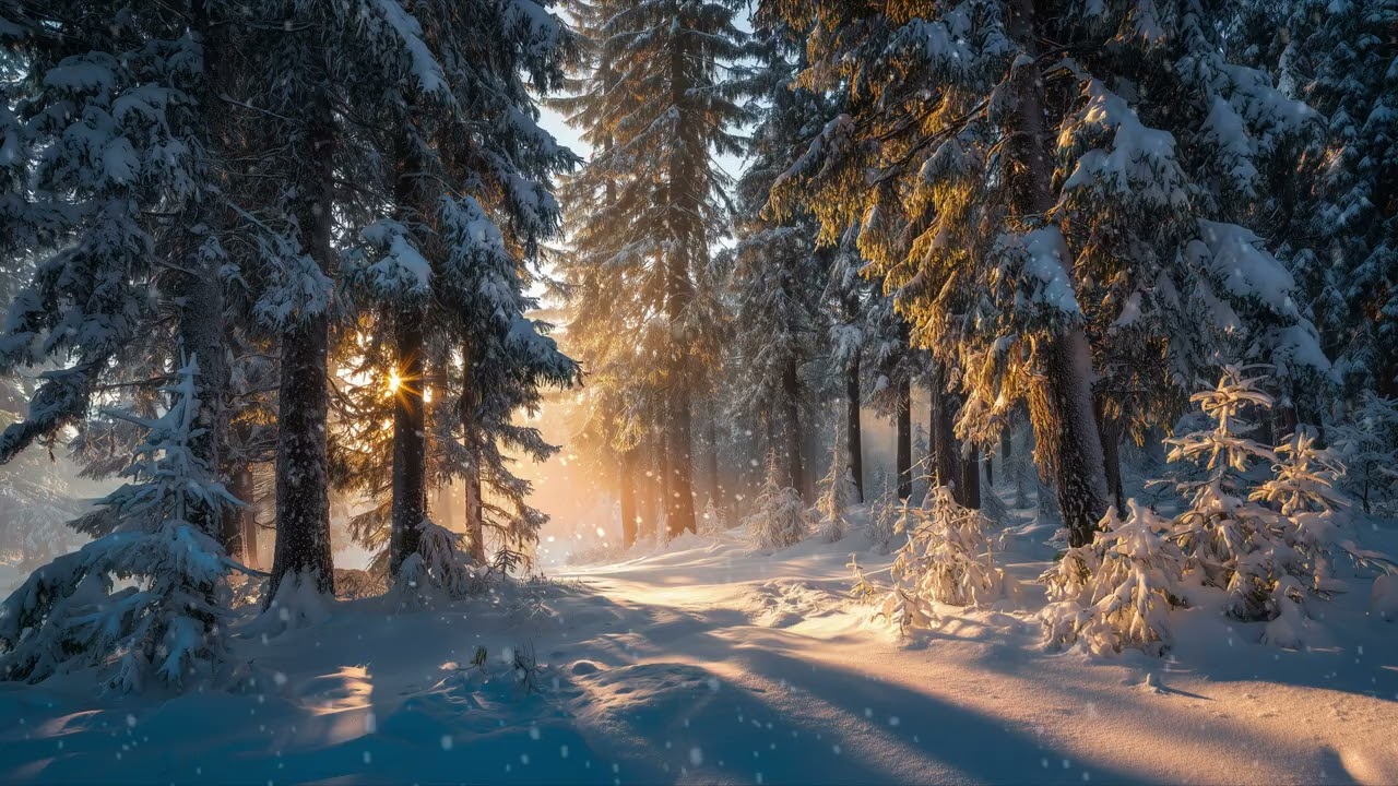Relaxing Warm Ambient Music ❄️ Winter Forest at Sunrise | Soft Strings & Gentle Pads (No Ads)