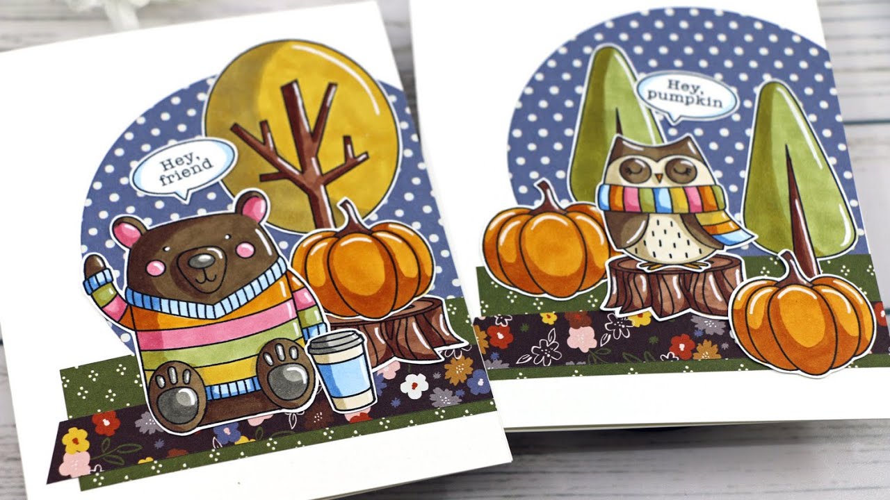 SSS October 2020 Card Kit Unboxing + 2 Cards | Copic Marker Coloring