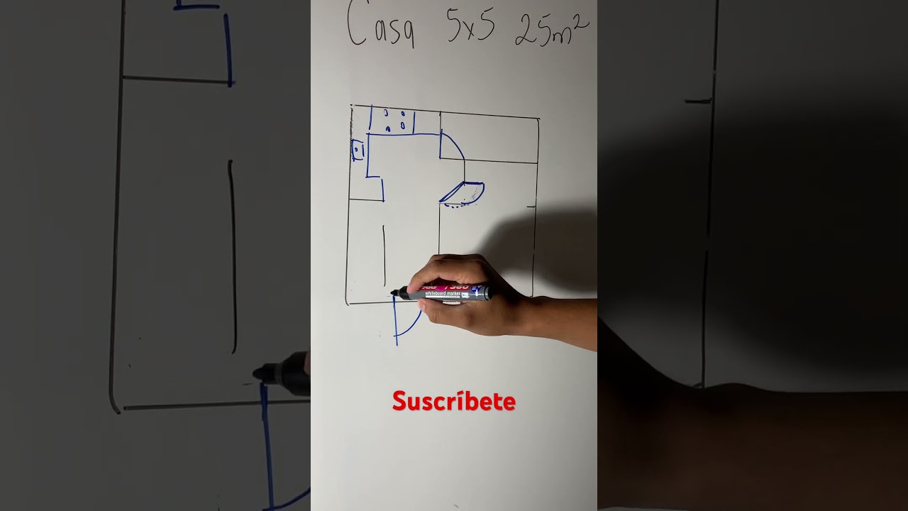 Dise&ntilde;o de una casa de 5x5 m son 25m2 con planos y medidas