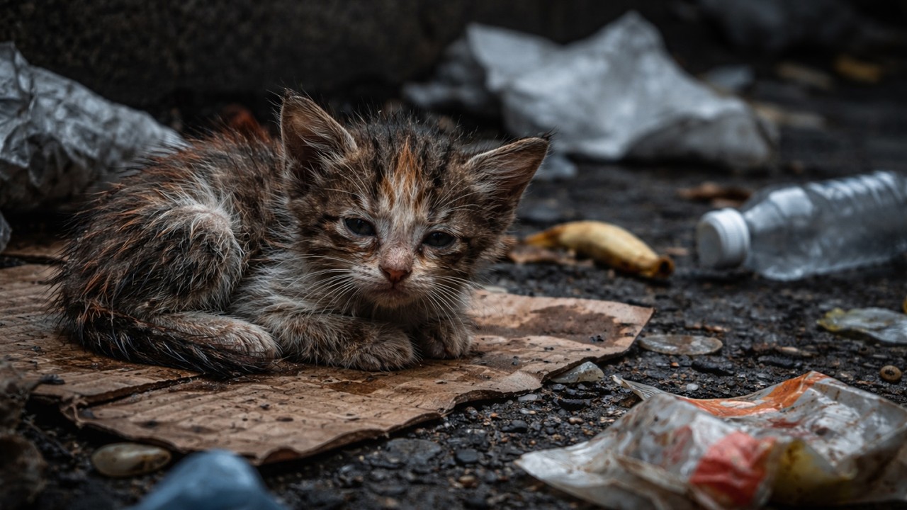 Я подумала, что это мусор… а это был умирающий котёнок на холодной улице