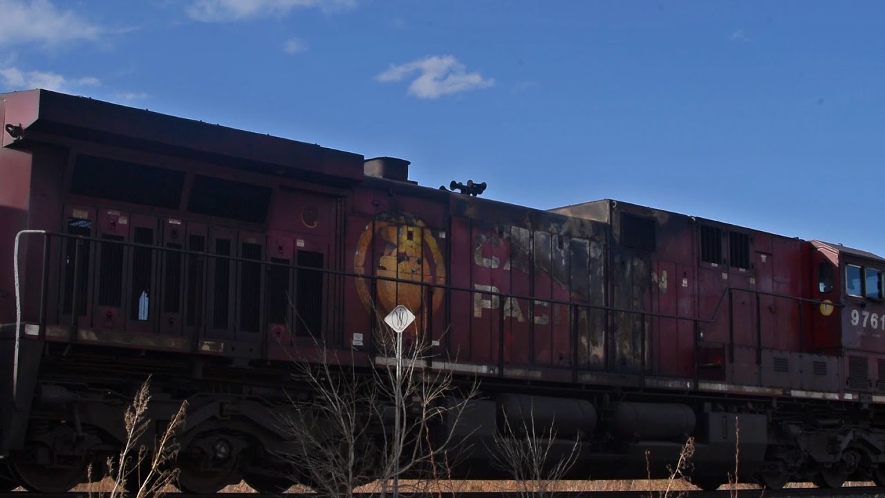 CP Train Assembly ft. ES44AC With Worn Muffler and a Fire Damaged AC4400 - Great Sound!