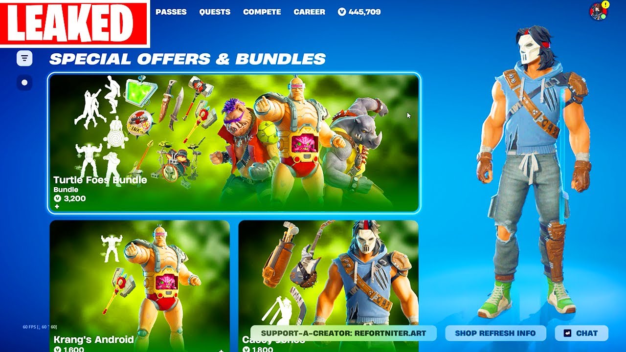 NEW Fortnite TMNT Foes & Casey Jones Item Shop