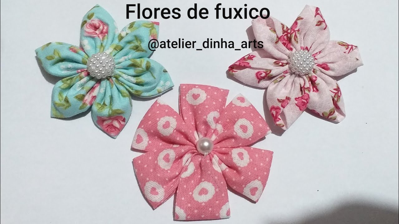 Flor de fuxico 3 modelos diferentes(fácil e rápido)