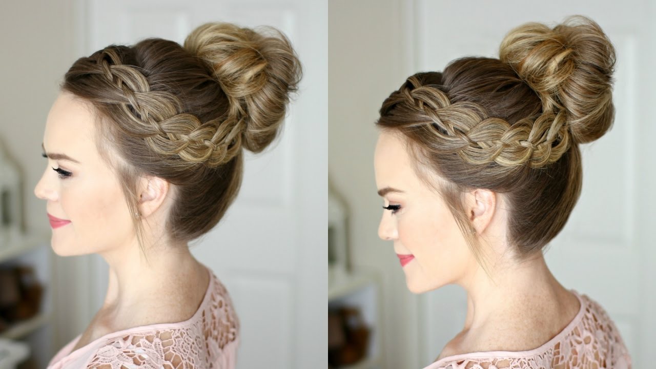Four 4 Strand Braid High Bun | Missy Sue
