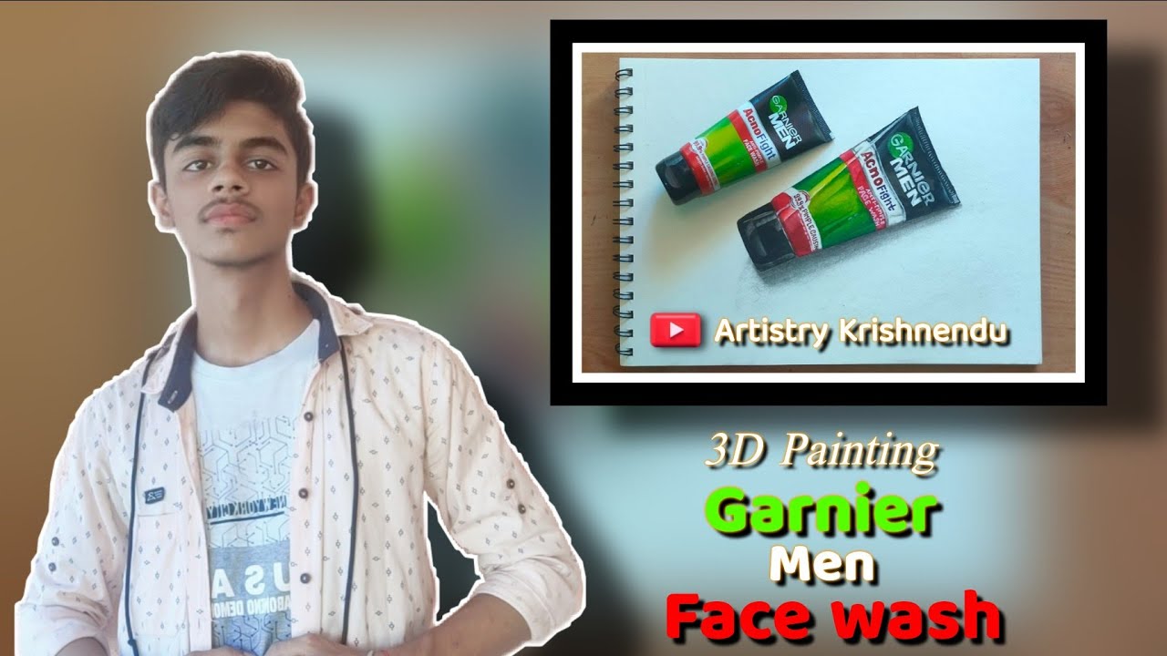 GARNIER MEN FACE WASH 3D Painting🎨🖌️।Krishnendu Pal