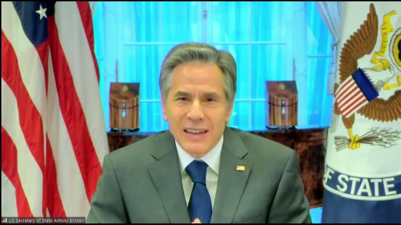 Secretary Blinken hosts a virtual Summit for Democracy civil society roundtable.