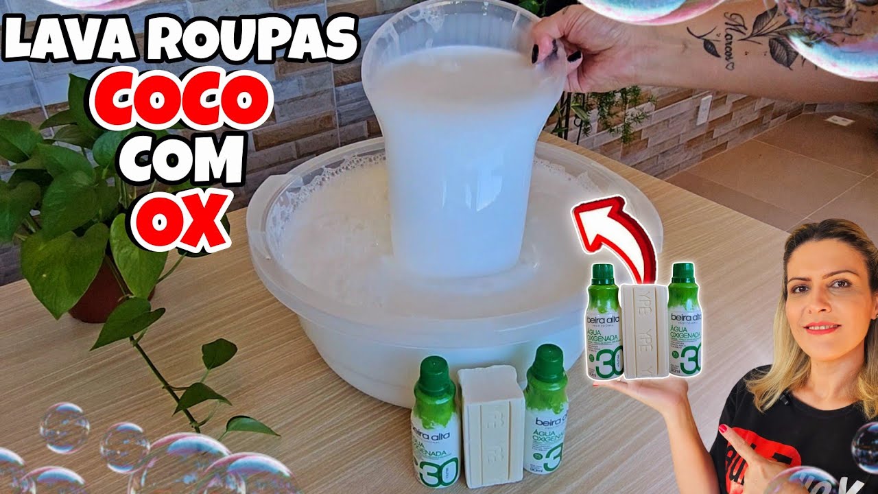 SABÃO DE COCO CASEIRO COM OX  SEM OLEO E SEM SODA /SUPER POTENTE 😱😍🥰