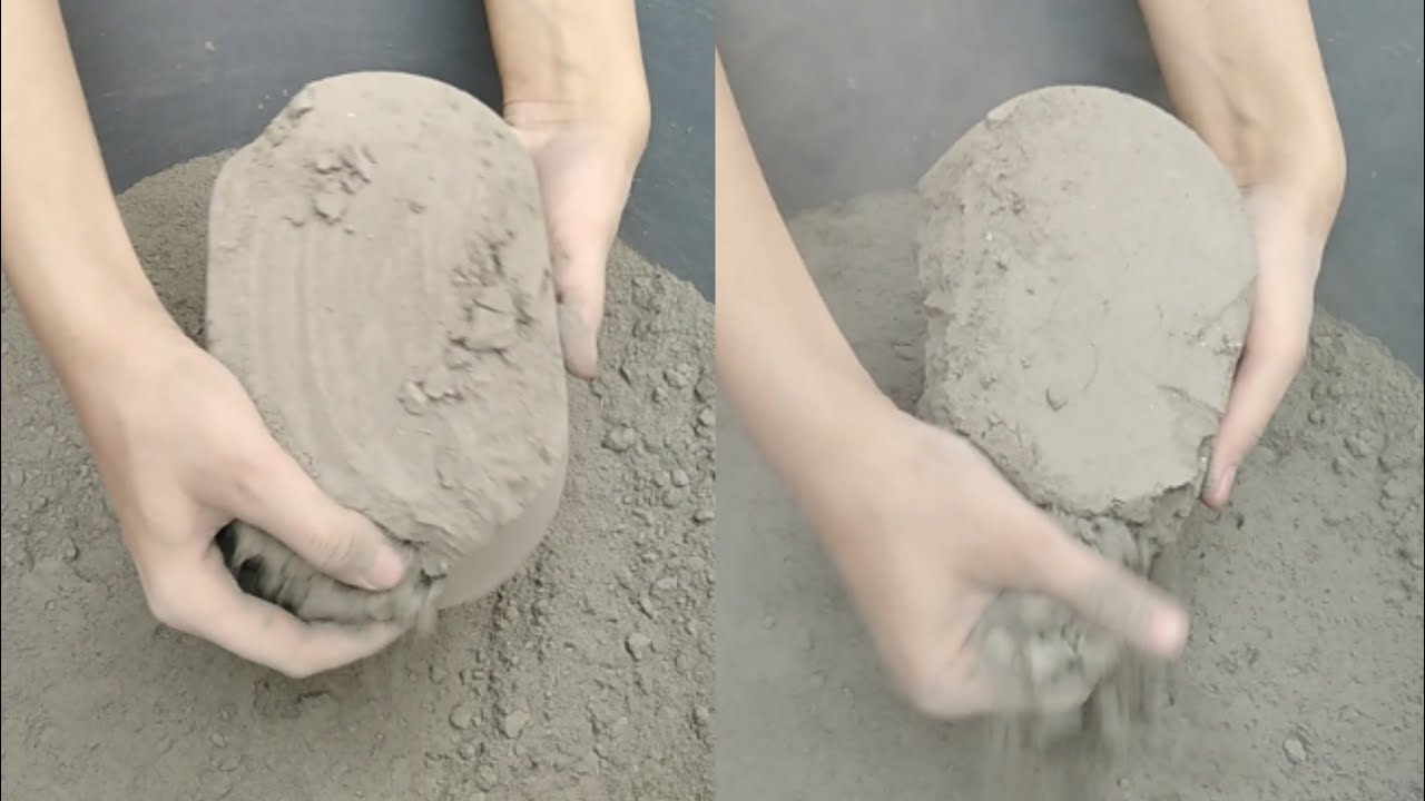 Asmr Fresh pure cement bricks dry crumbles| pure cement crumbles+dusty play