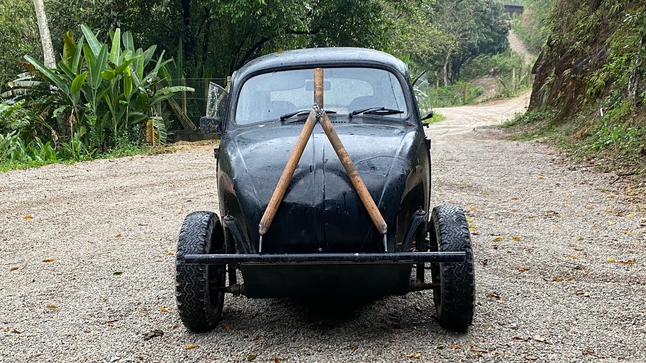 FABRIQUEI UM CAMBÃO PARA PUXAR MEU FUSCA DE TRILHA.