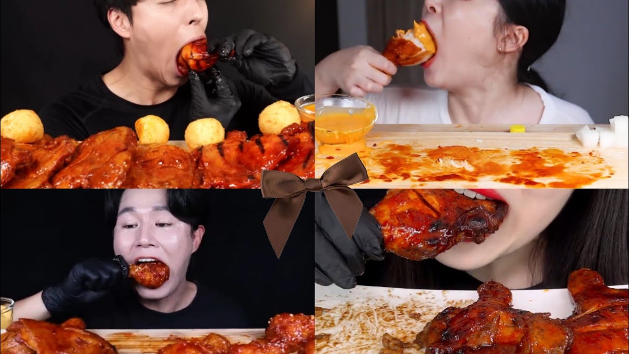 ||Jamaican Jerk Chicken Mukbang Compilation|| •BIG BITE• So Satisfying #mukbang #eating #eatingshow