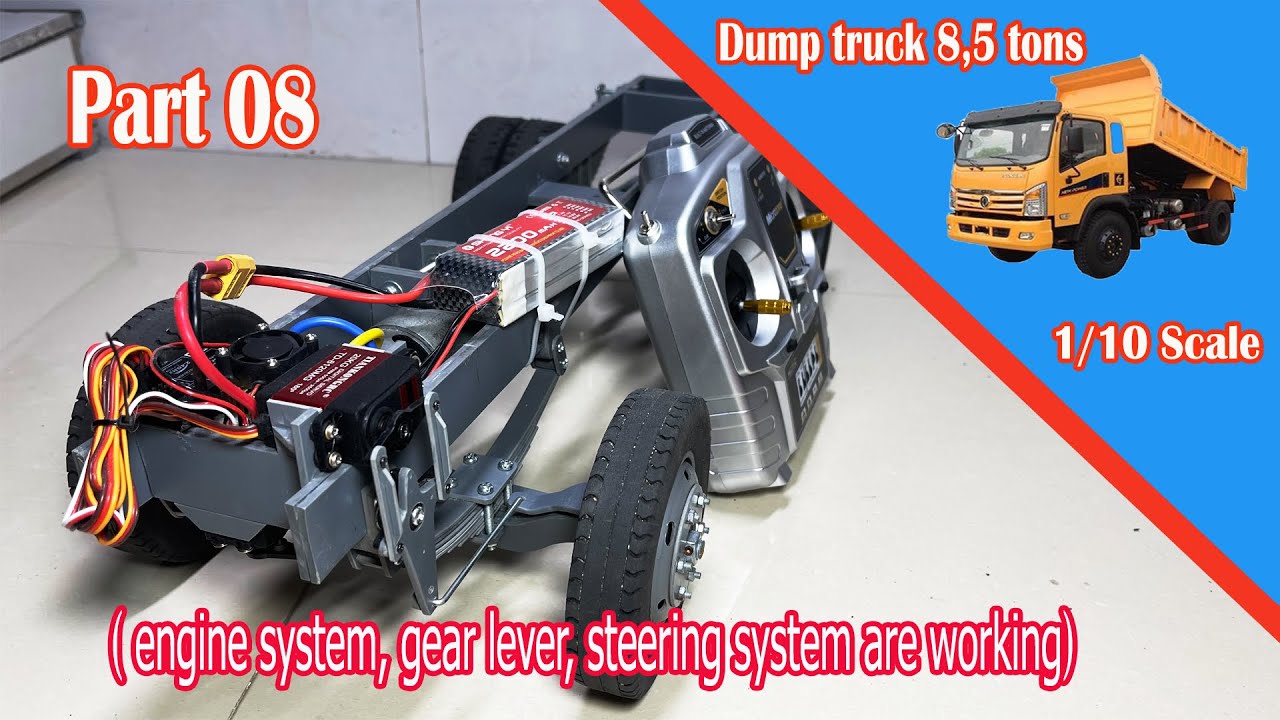 How to make steering system, gear lever and control system for RC car from PVC - Prat 08