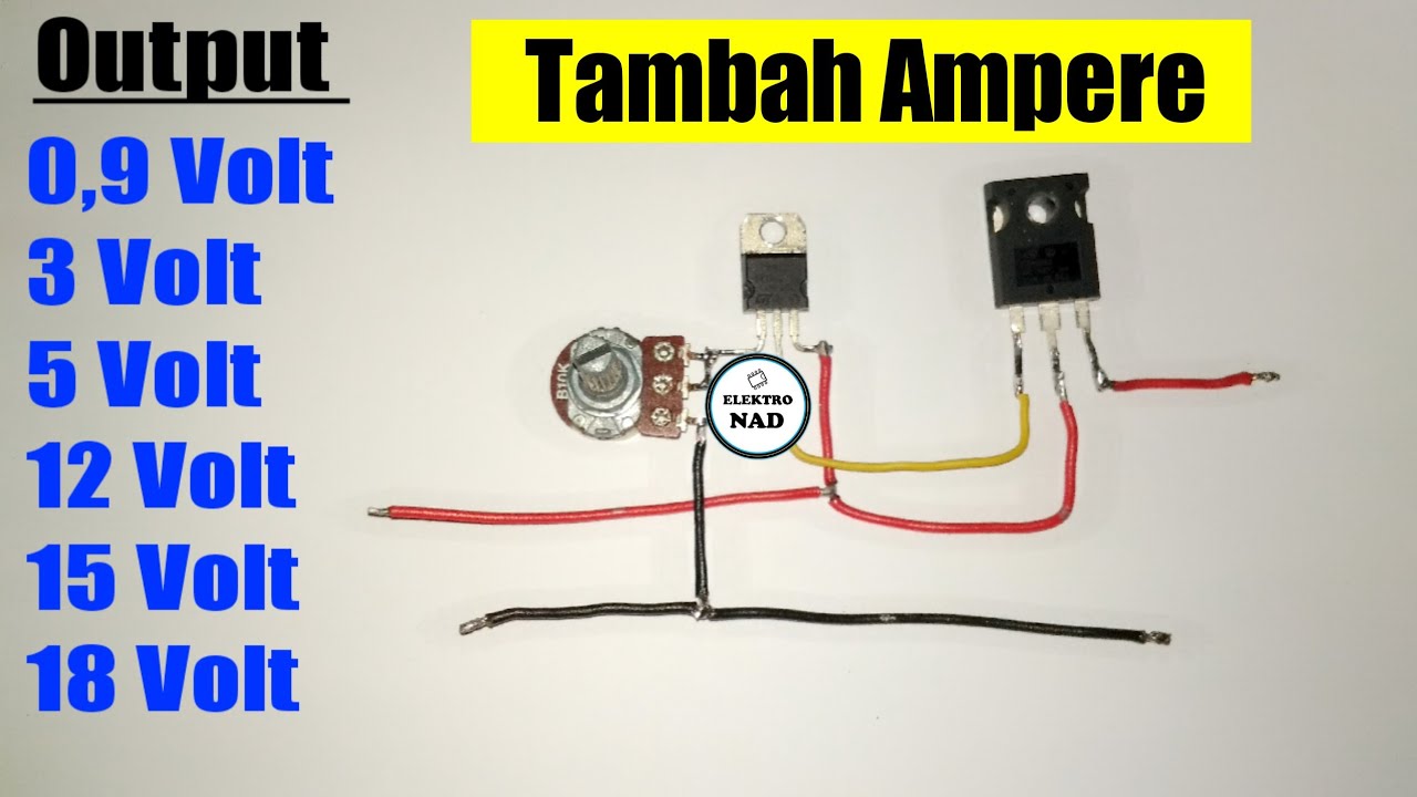 Rangkaian penurun tegangan (Regulator LM317 dengan tip3055)