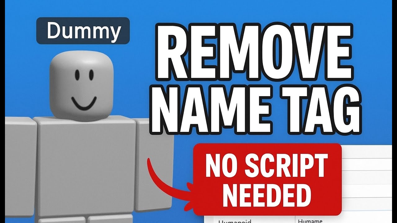 Как удалить бирки имен в Roblox Studio для одного рига