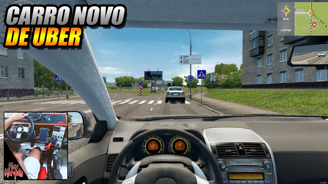 PEGUEI CARRO NOVO PRA TRABALHAR DE UBER !!! CITY CAR DRIVING - G27