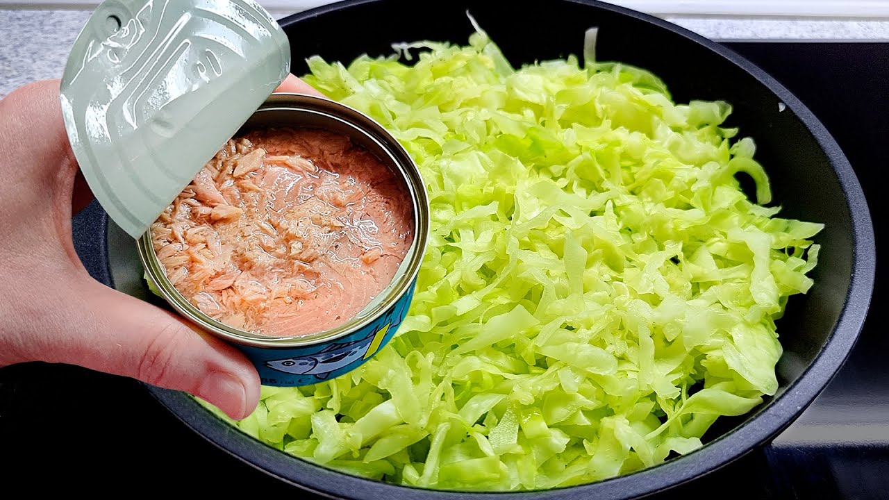 Do you have cabbage and canned tuna at home? 😋 Quick, easy and very tasty recipe