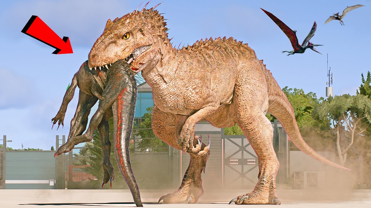 INDOMINUS REX vs ALL BIG DINOSAURS & SPINOSAURUS & T-REX FIGHT IN ARENA - Jurassic World Evolution 3