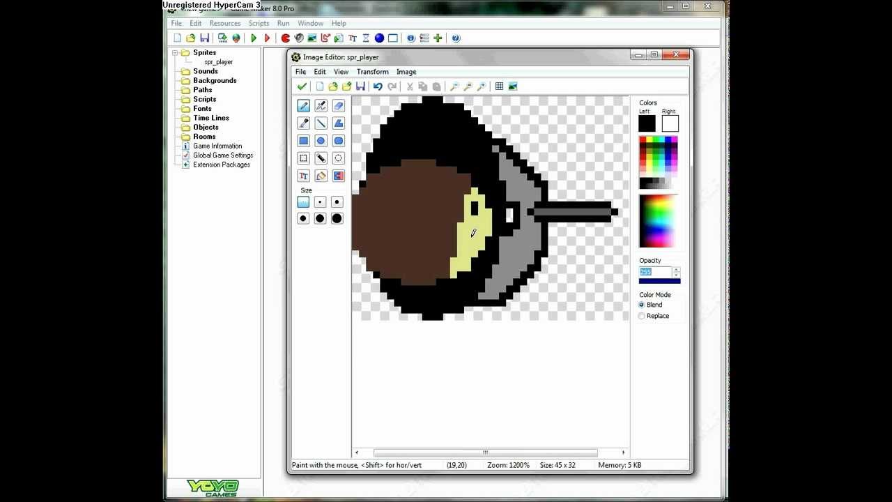 Game maker 8.1 tutorial 4: how to make the player rotate to the mouse