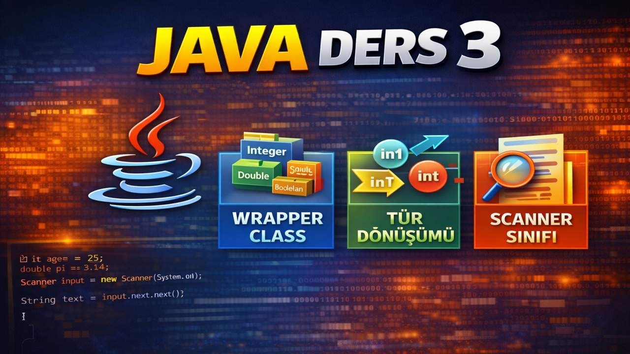 Java Ders 3 – Wrapper Class, Tür Dönüşümü ve Scanner Sınıfı | Detaylı Anlatım