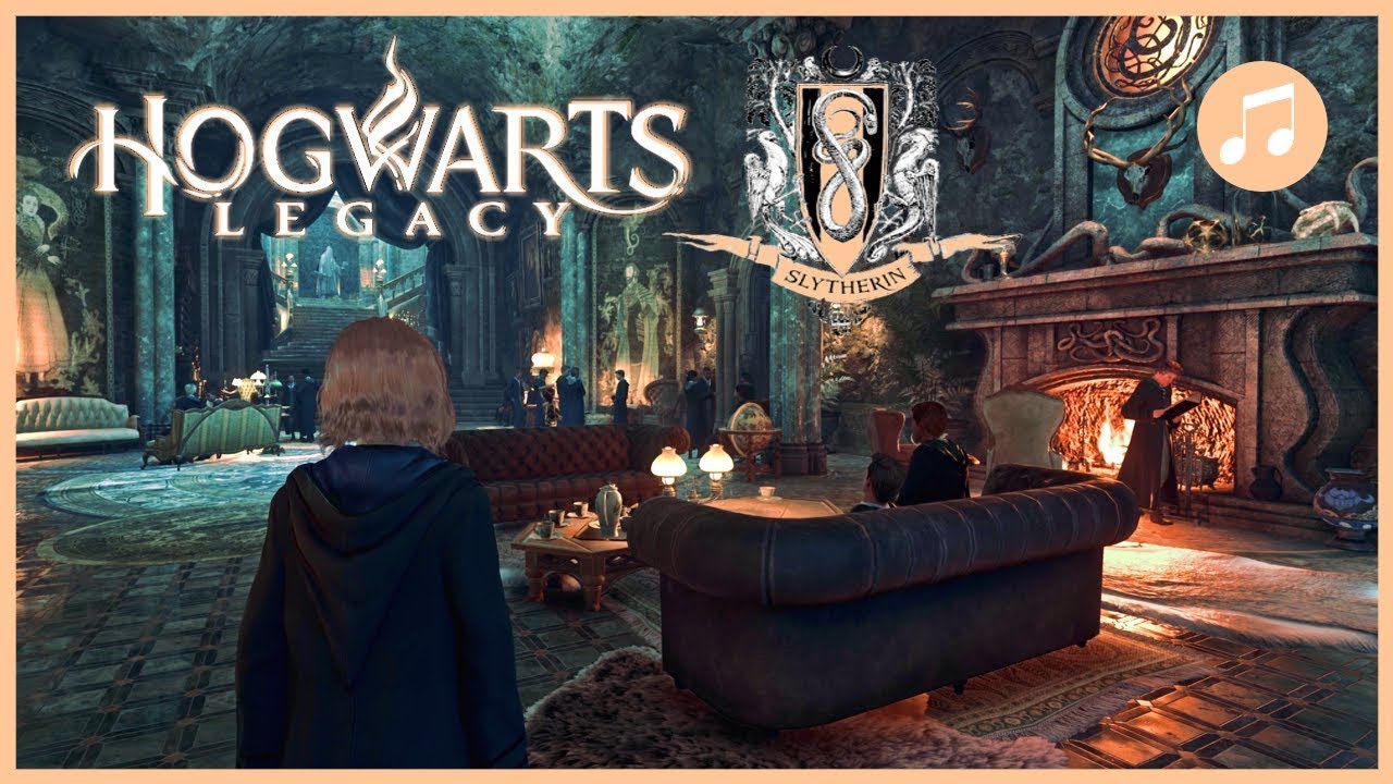 HOGWARTS LEGACY Slytherin Common Room Piano Music + Ambience | 8 HOURS