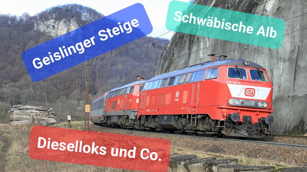 Bahnverkehr auf der Geislinger Steige & Schwäbische Alb #Bahn #Diesel #trains