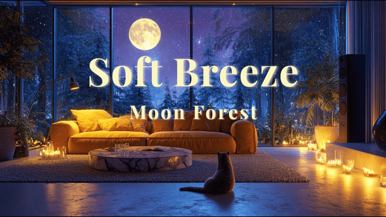 Soft Breeze Moon Forest ｜ 1 Hour night lofi playlist ~ calm music for relax & study 🌙