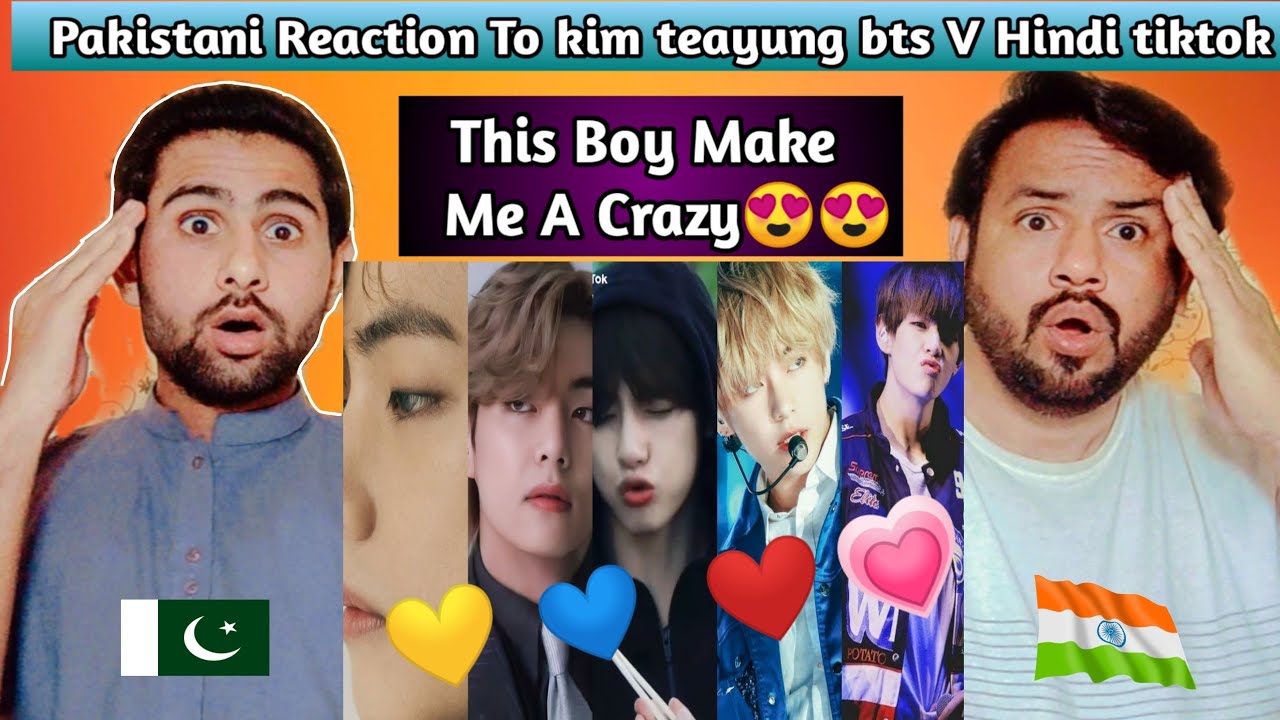 Pakistani Reaction To Kim Taehyung💜||BTS🥰V Tiktok mix Videos 😊☺️||On Hindi songs||💜💜💜 | Pak React