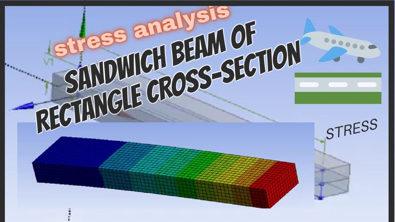Structural Modeling of Sandwich Beam of Rectangle cross-section  and Analyses for Stress.