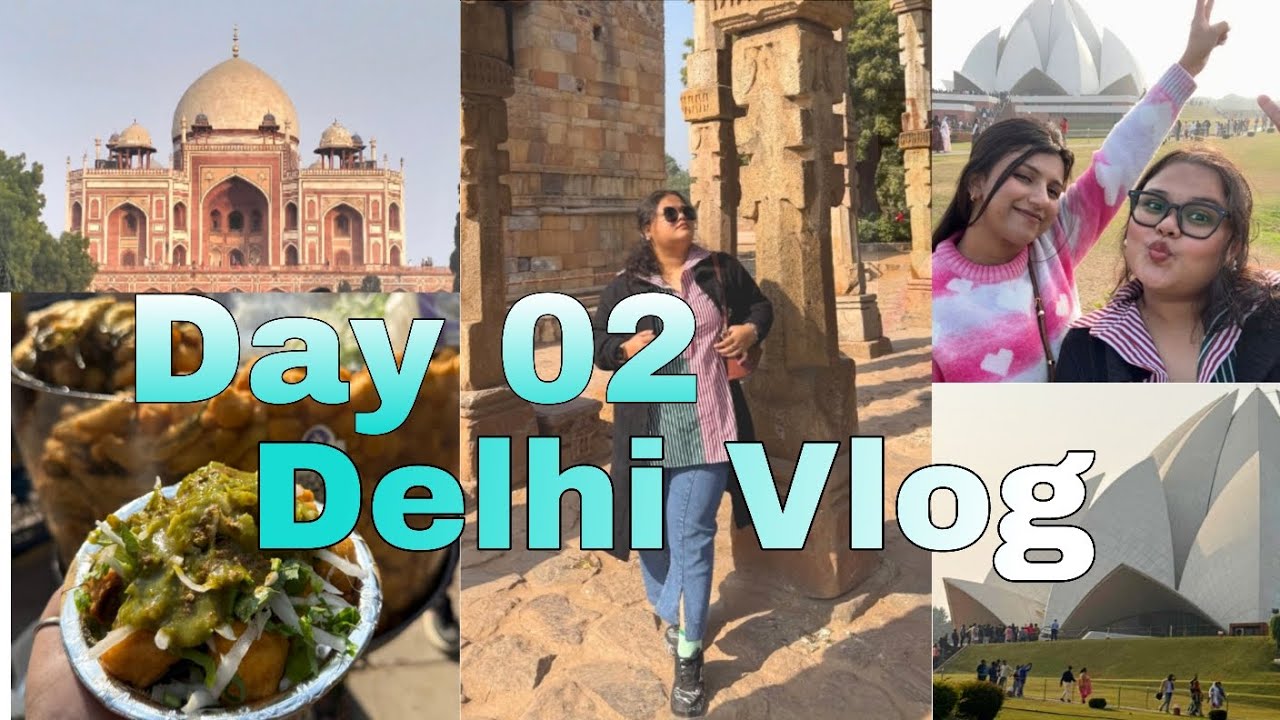 ✈️ Delhi Travel Vlog (Day 2) | explore Street Food | Sightseeing | explore aesthetic cafe ☕