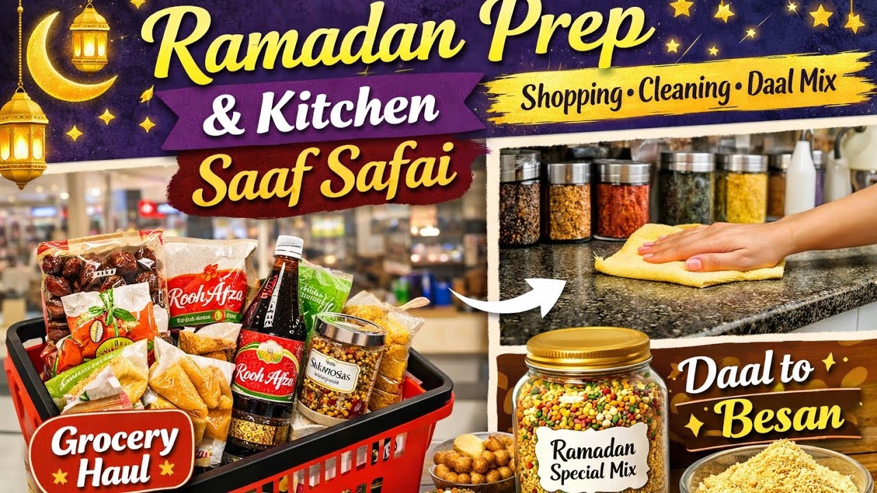 Ramadan Prep Vlog 2026 🌜| Shopping + Kitchen Saaf Safai + Daal Mix Ready | Daal to Besan ✨