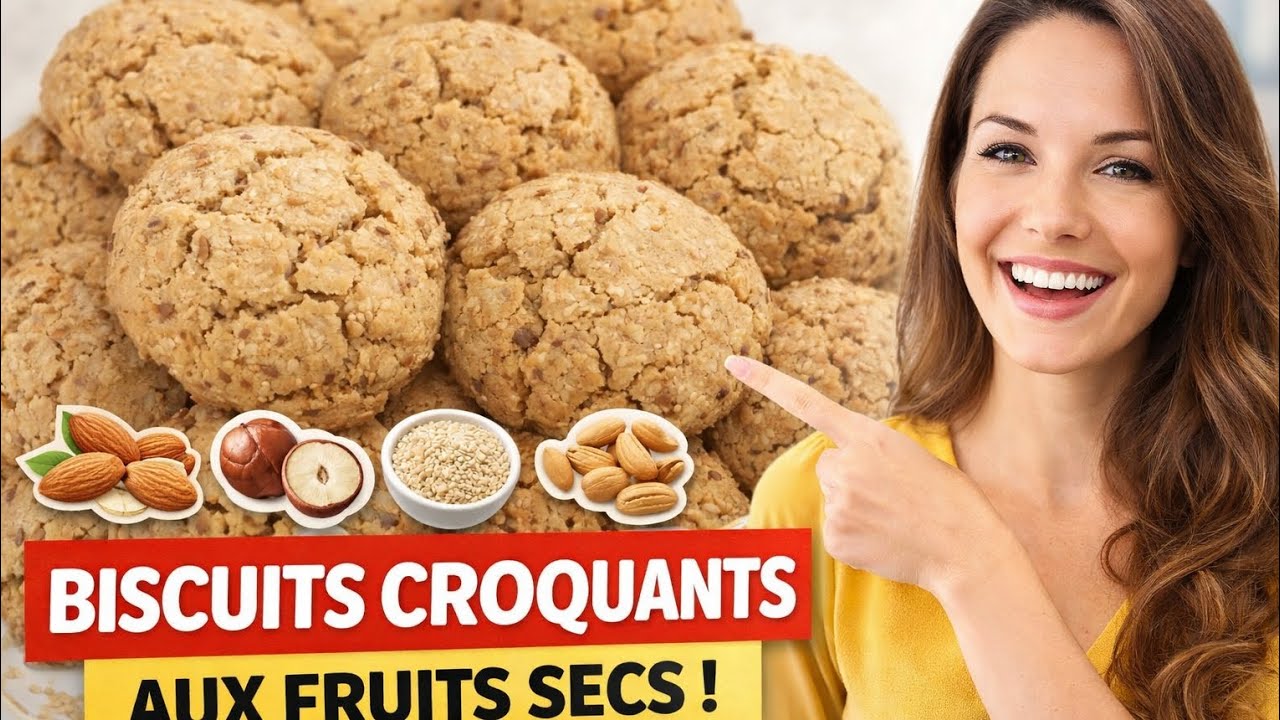 Biscuits aux fruits secs ultra croquants. 