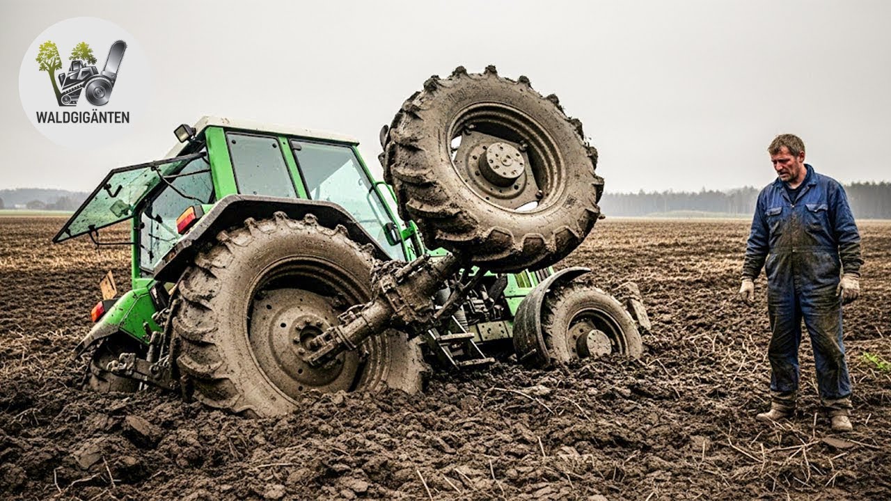 Die besten der erstaunlichen Traktoren, die im Schlamm stecken geblieben sind #9