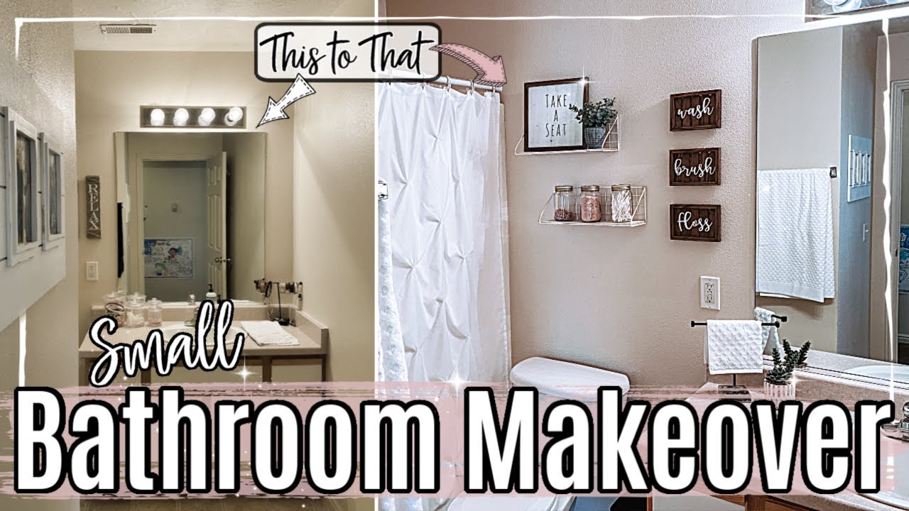 SMALL BATHROOM MAKEOVER ON A BUDGET :: ORGANIZE & DECORATE WITH ME :: AFFORDABLE + RENTER FRIENDLY!!