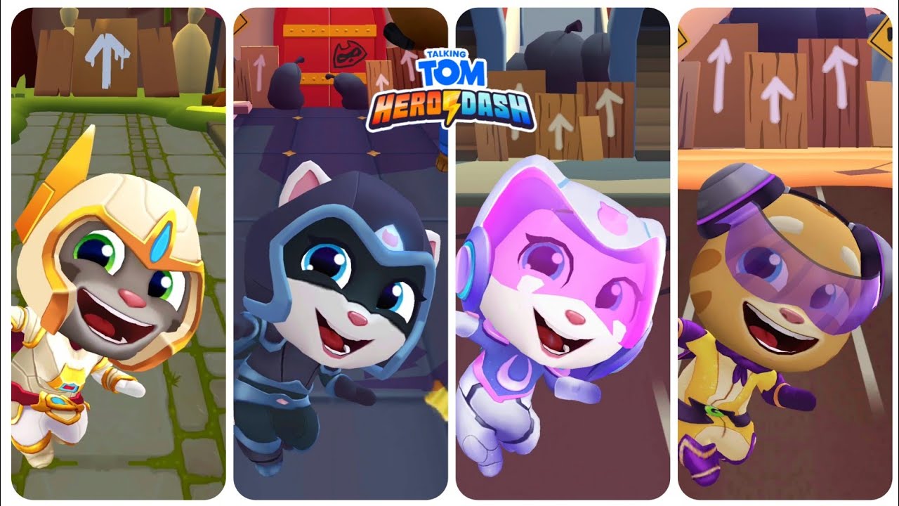 Talking Tom Hero Dash - Platinum Tom vs Moonlight vs Lunar Explorer Angela vs Rockstar Ginger