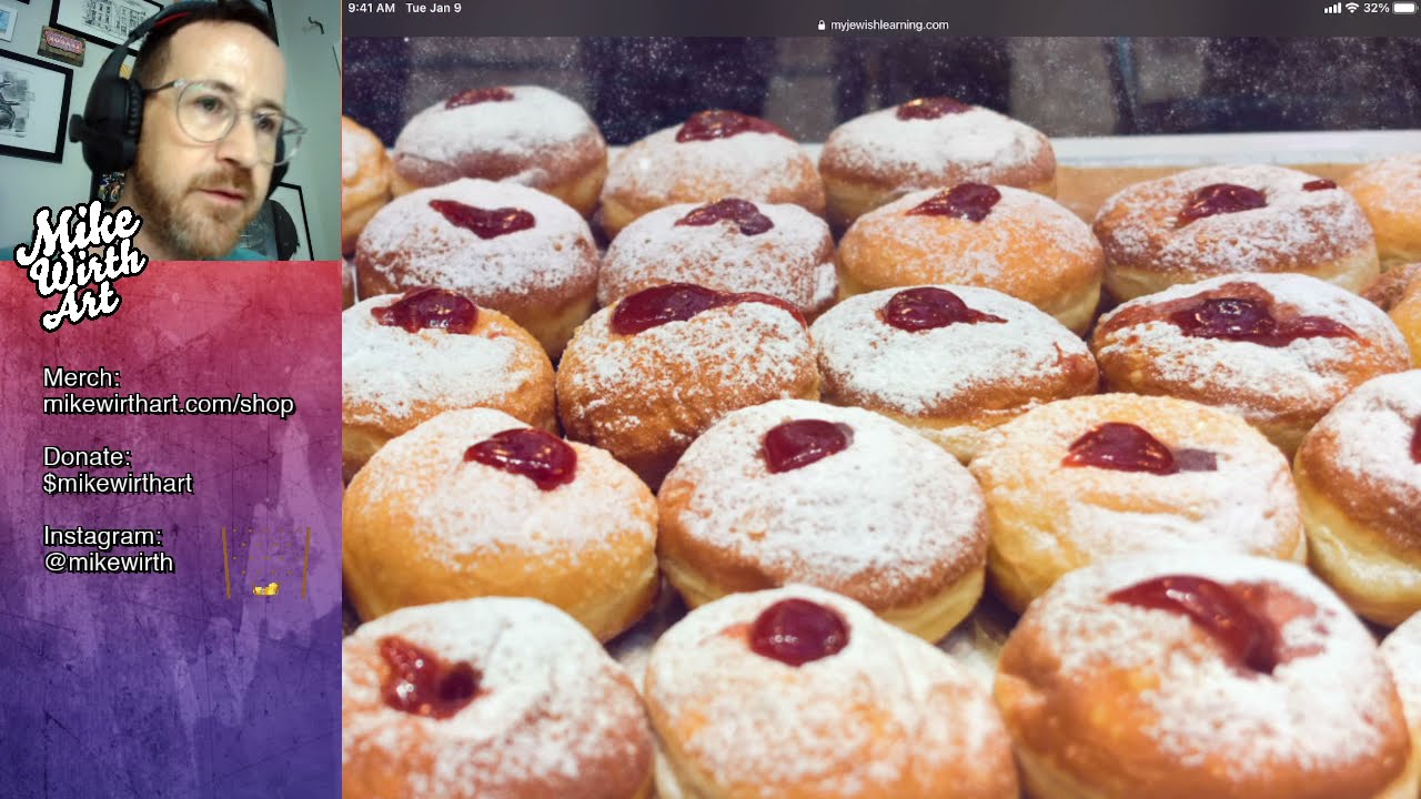 Let's paint a Hanukkah Jelly Donut (Sufganiyah)