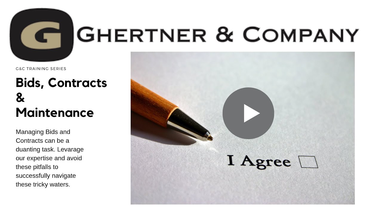Bids, Contracts and Maintenance