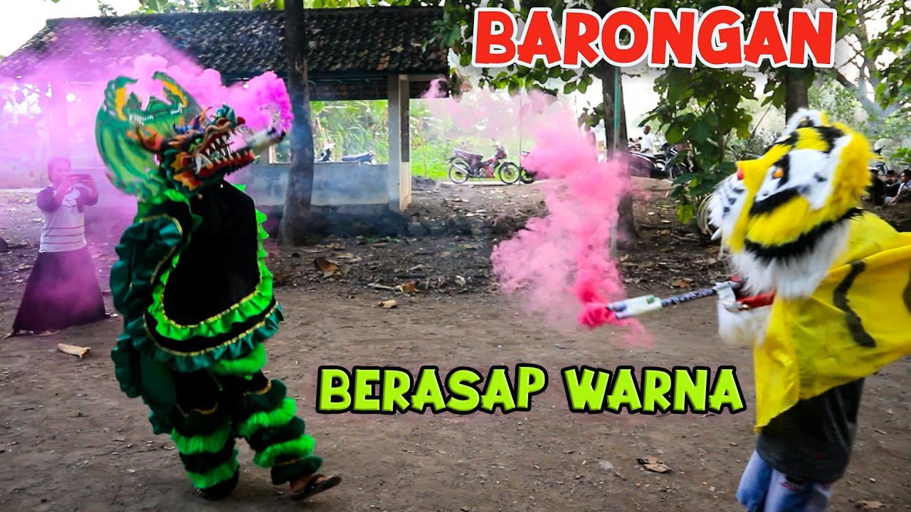 BARONGAN MAIN PETASAN DEVIL DAN MACANAN  eksperimen barongan di pasangi mercon asap warna