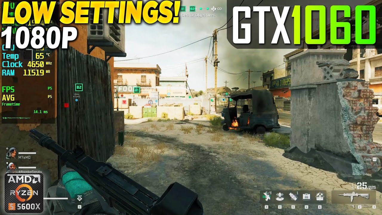 Delta Force GTX 1060 + Ryzen 5 5600x - 1080p Low,