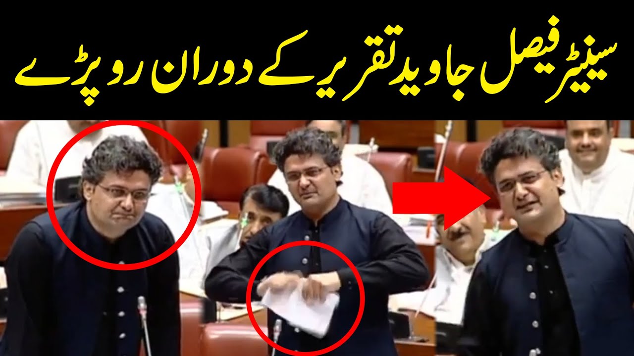 سینیٹر فیصل جاوید تقریر کے دوران جذباتی ہو کر رو پڑے ، بجٹ کی کاپی بھی پھاڑ دی