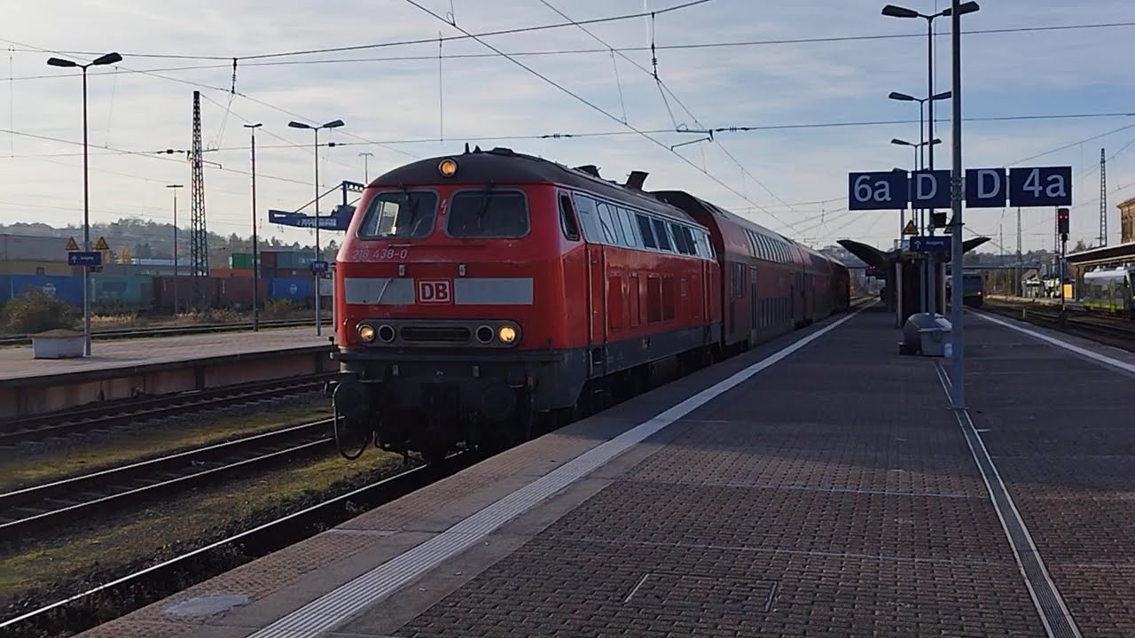 Abfahrt von Br 218 438 - 0  mit dem Re 2 nach Regensburg. #trainspotting
